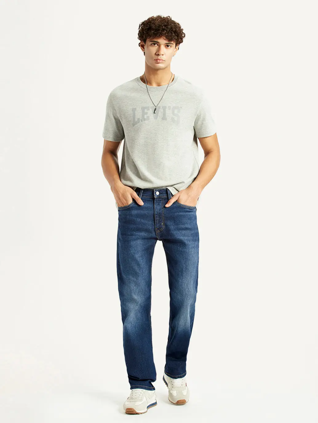 Men's 505 Indigo Straight Fit Mid Rise Jeans 1