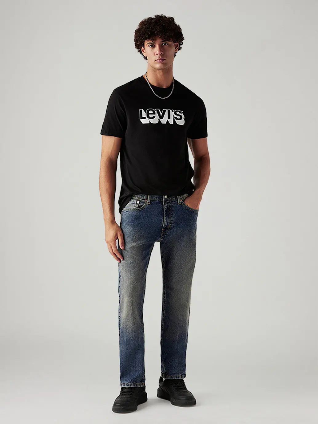 Men's Tinted 505 Med Indigo Straight Fit Mid Rise Jeans 1