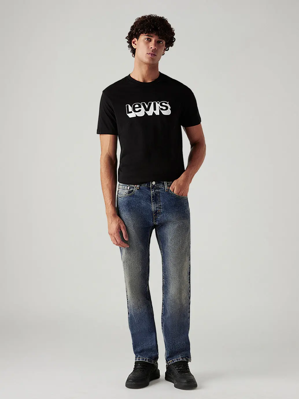 Men's Tinted 505 Med Indigo Straight Fit Mid Rise Jeans 2