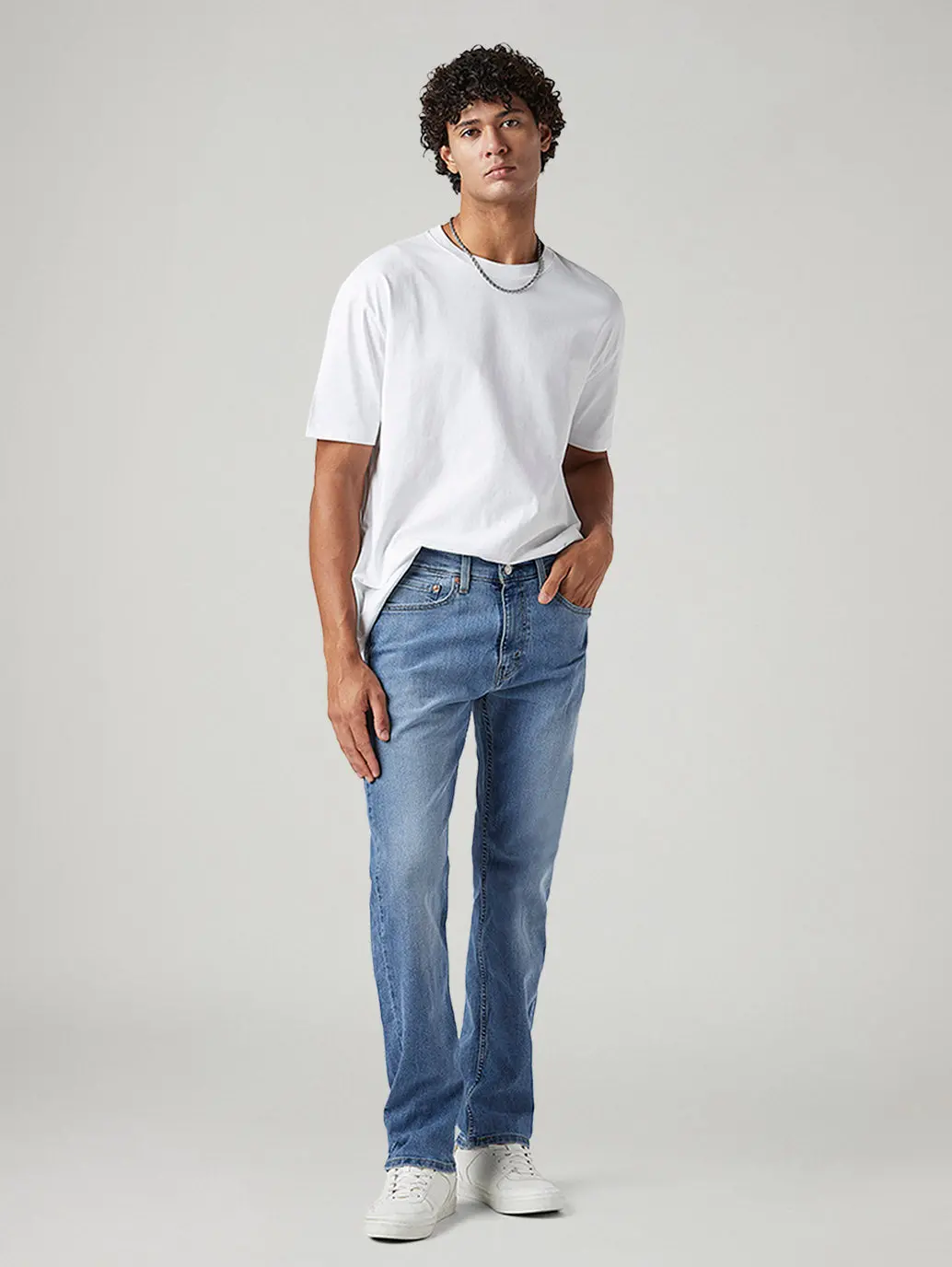 Men's 505 Med Indigo Straight Fit Mid Rise Jeans 1