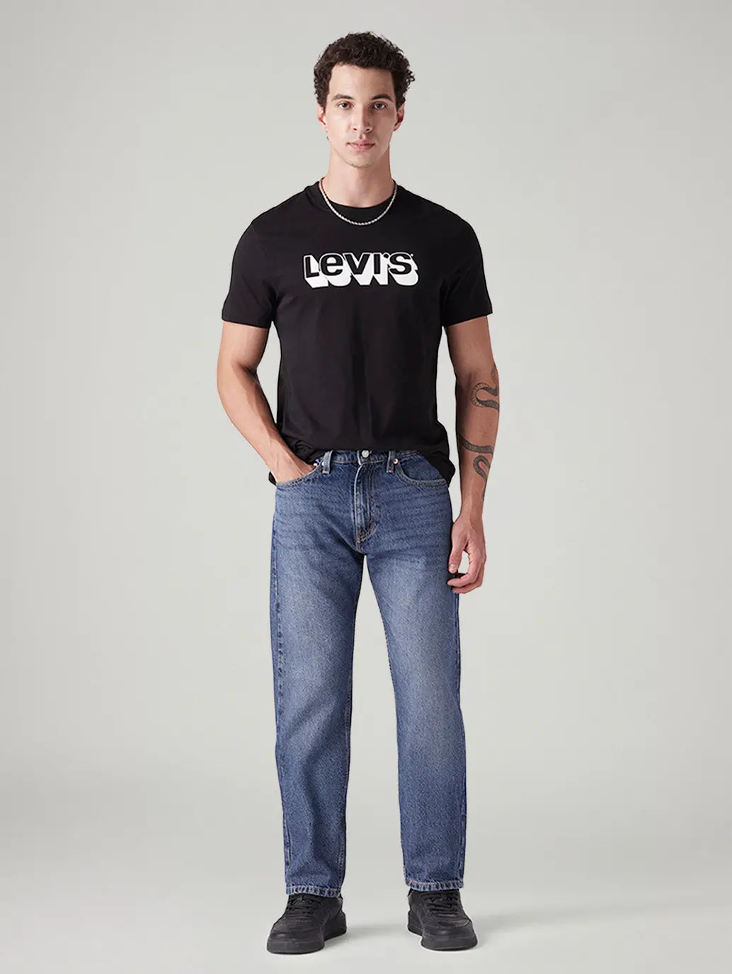 Men's 505 Med Indigo Straight Fit Mid Rise Jeans 1