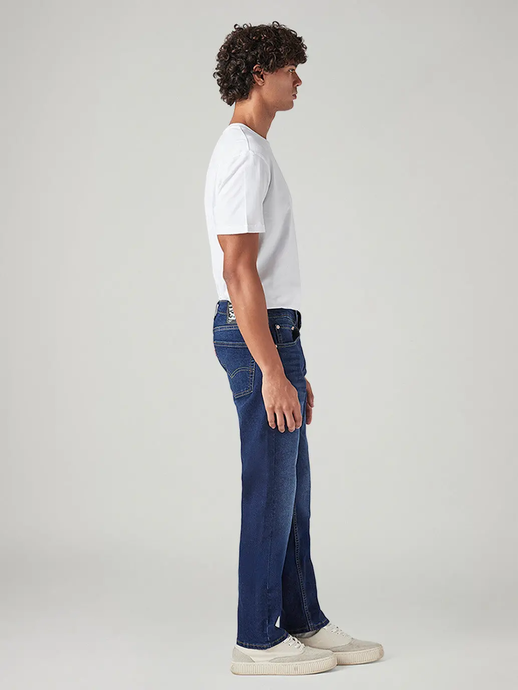 Men's 505 Blue Straight Fit Mid Rise Jeans 7
