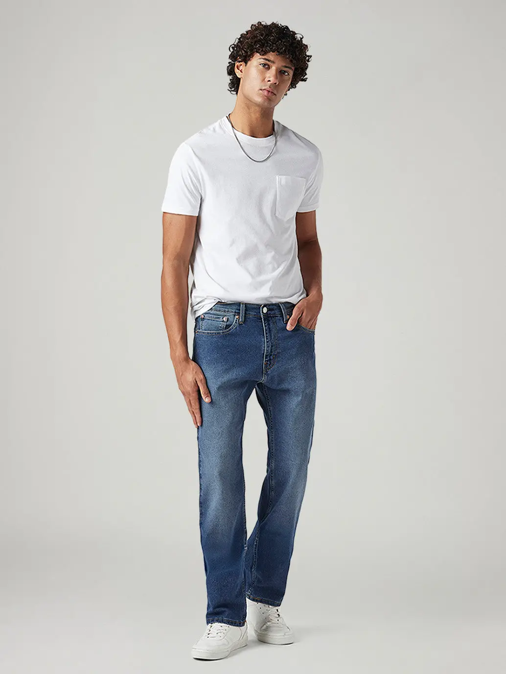 Men's 505 Med Indigo Straight Fit Mid Rise Jeans 1