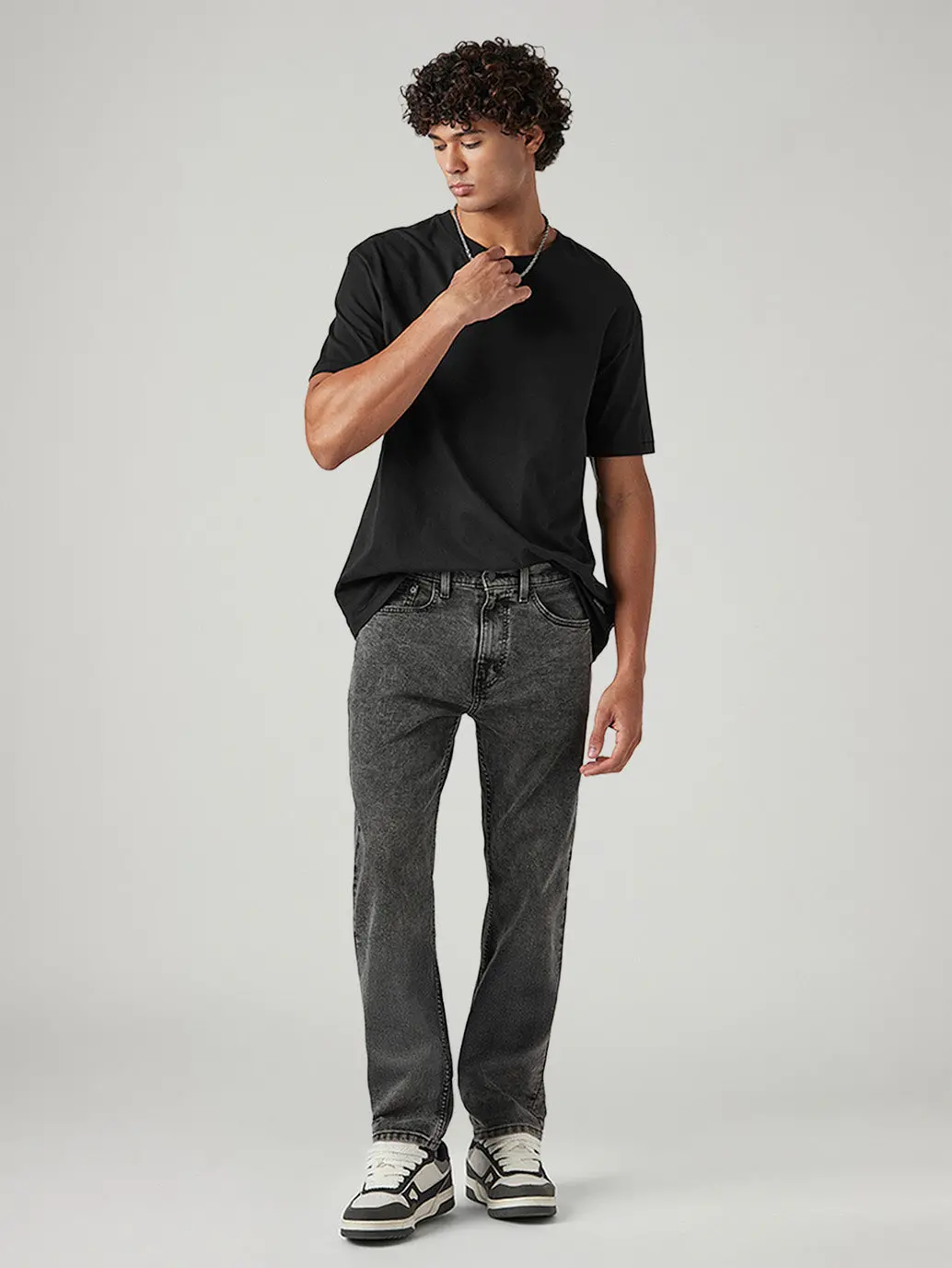 Men's 505 Charcoal Grey Straight Fit Mid Rise Jeans 1