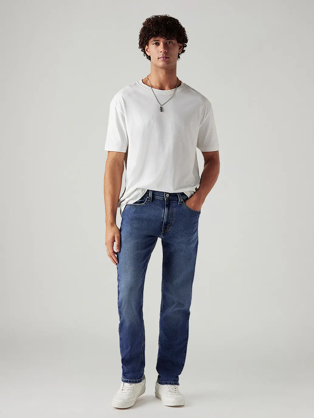 Men's 505 Med Indigo Straight Fit Mid Rise Jeans 1
