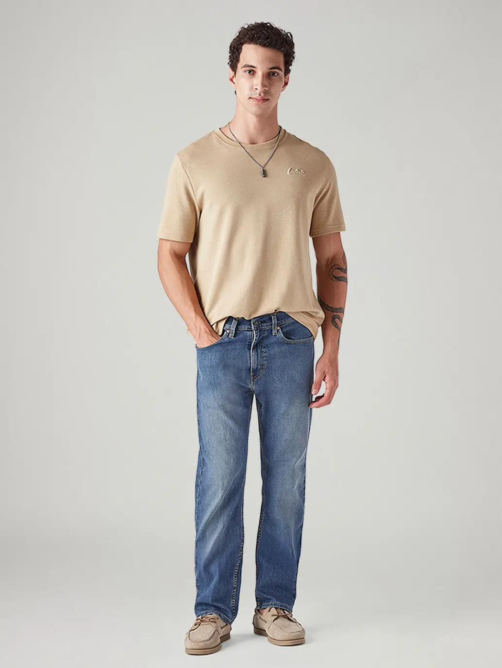 Men's 505 Med Indigo Straight Fit Mid Rise Jeans 1