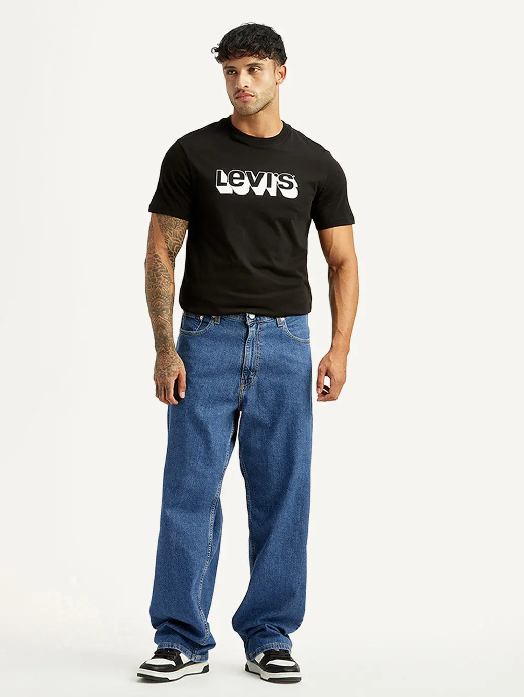Men's 578 Med Indigo Baggy Fit Mid Rise Jeans 1