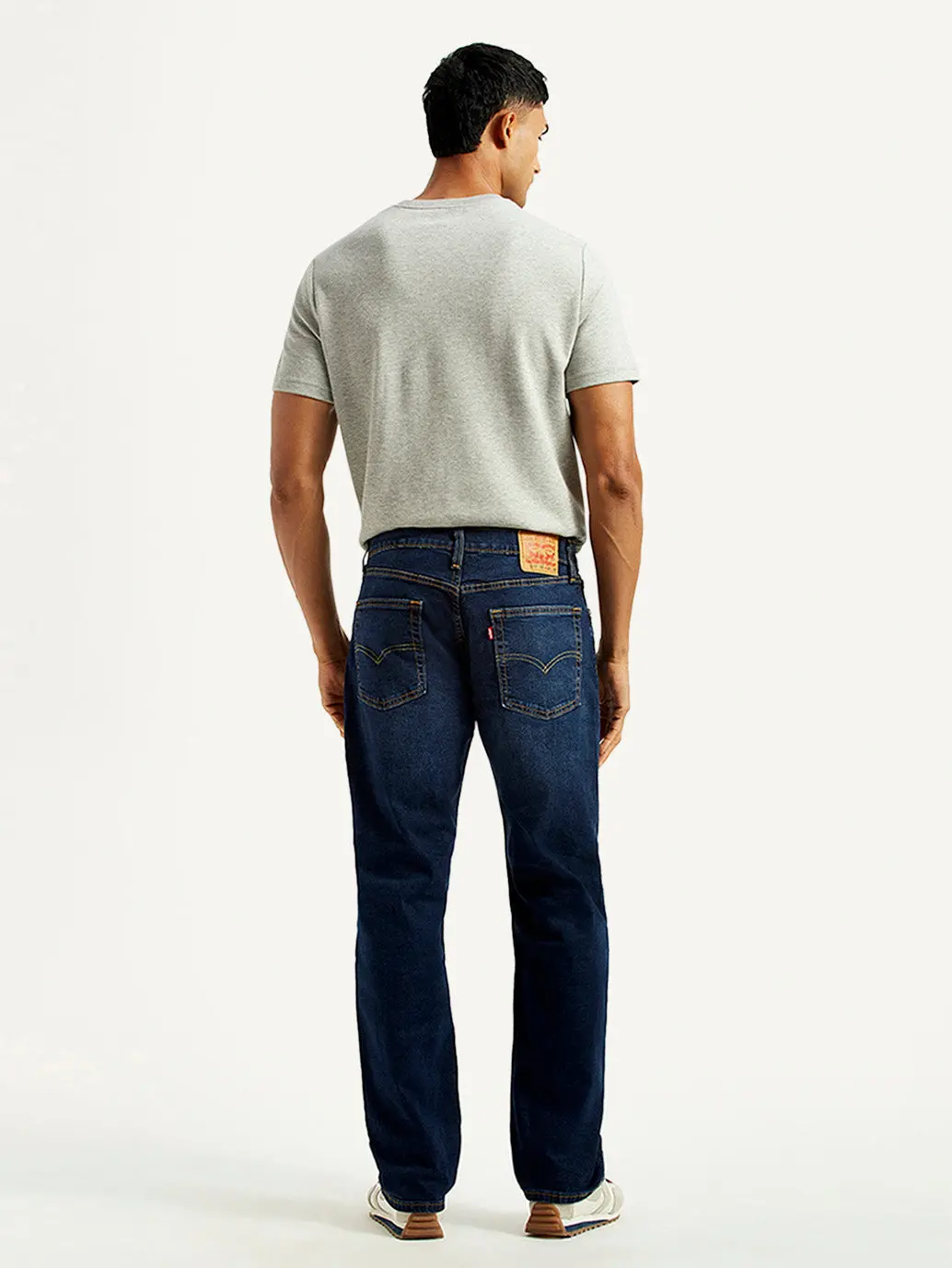 Men's 555 Dark Indigo Relaxed Straight Fit Mid Rise Jeans 3
