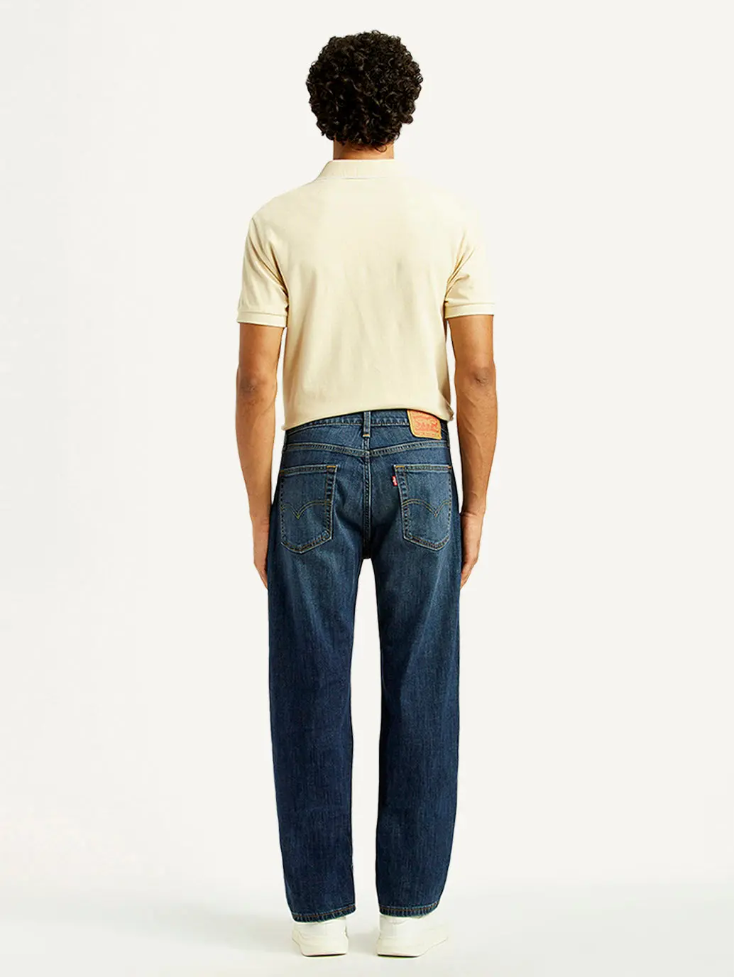 Men's 555 Dark Indigo Relaxed Straight Fit Mid Rise Jeans 5