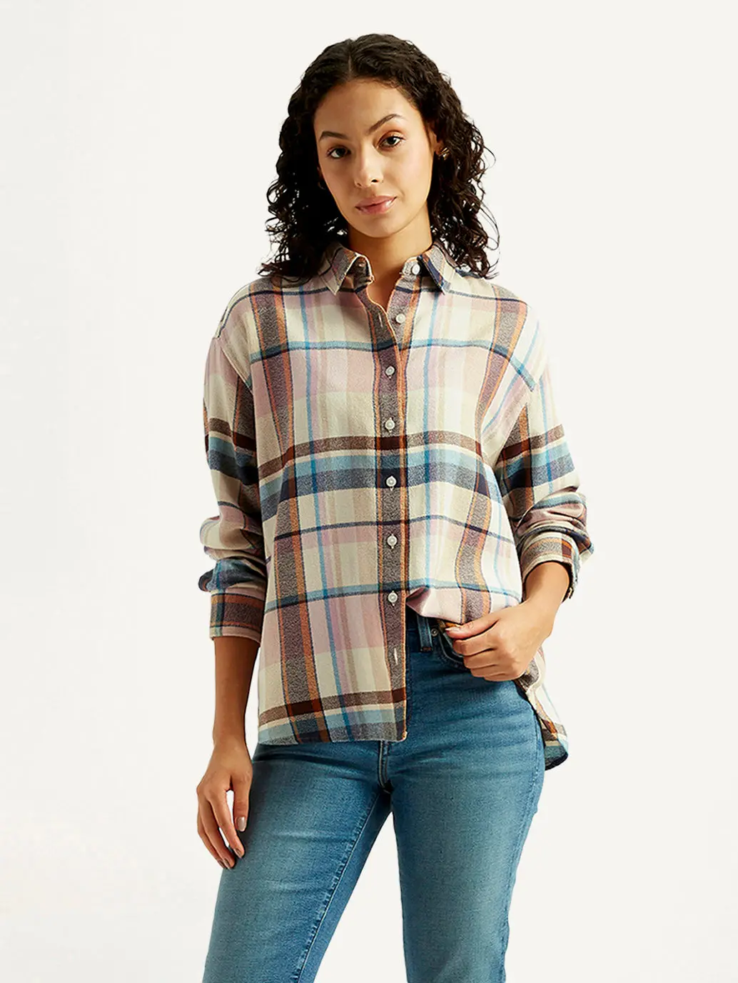 Women's Checkered Relaxed Fit Shirt 1