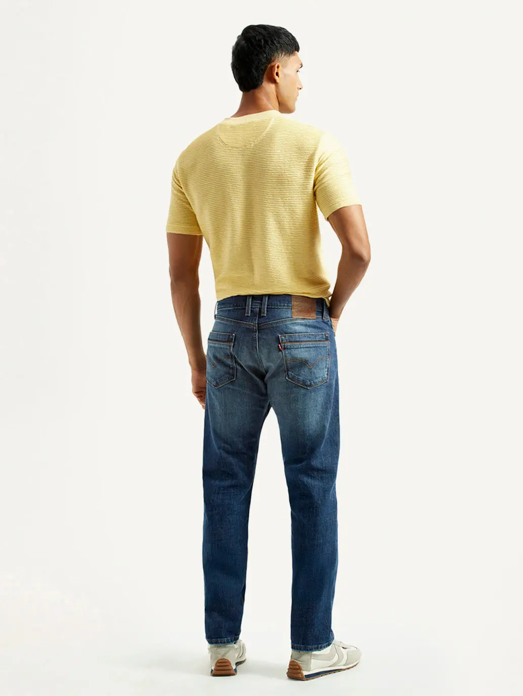 Men's 505 Blue Straight Fit Mid Rise Jeans 5