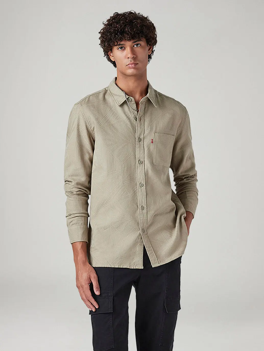 Men's Self Design Relaxed Fit Shirt 1