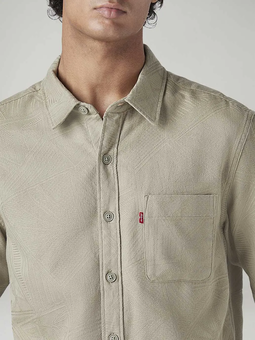 Men's Self Design Relaxed Fit Shirt 4