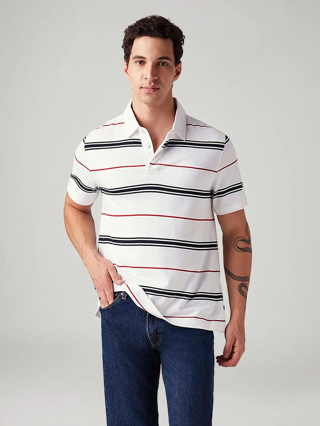 Men's Striped Regular Fit Polo T-Shirt 1