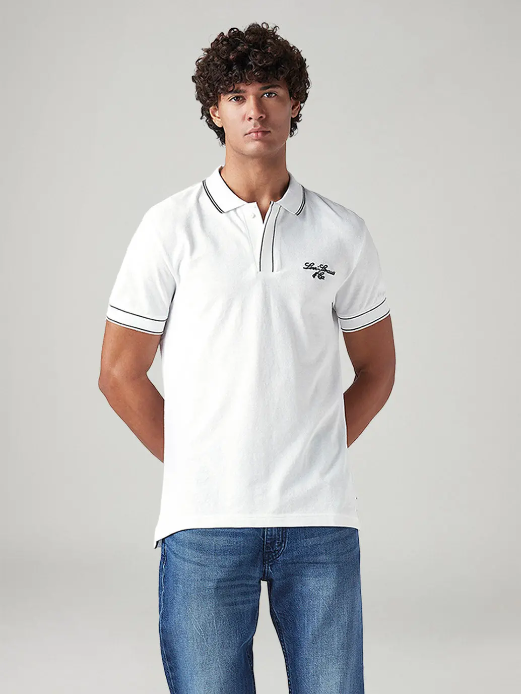 Men's Graphic Print White Slim Fit T-Shirt 1