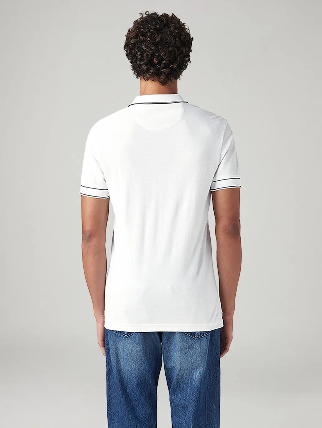 Men's Graphic Print White Slim Fit T-Shirt 3