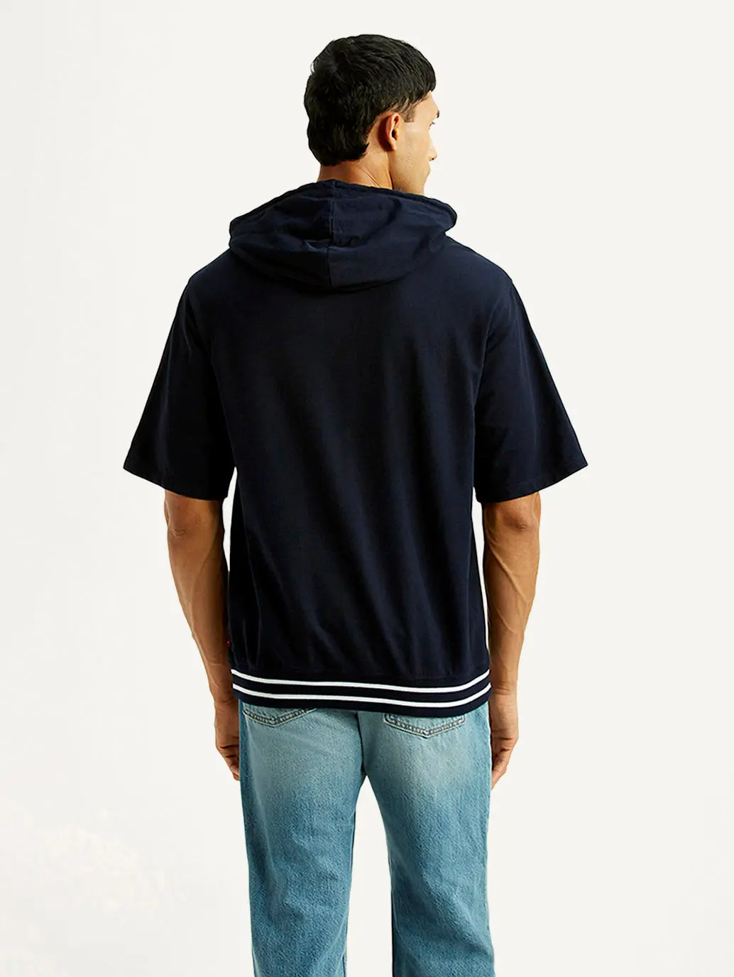 Men's Solid Navy Hooded Sweatshirt 2