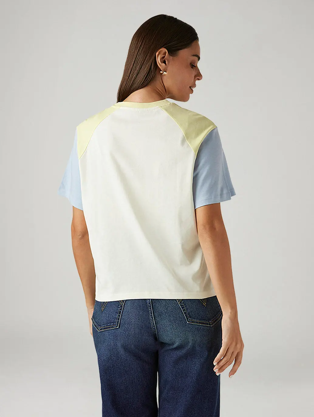 Women's Brand Logo Off White Relaxed Fit T-Shirt 2