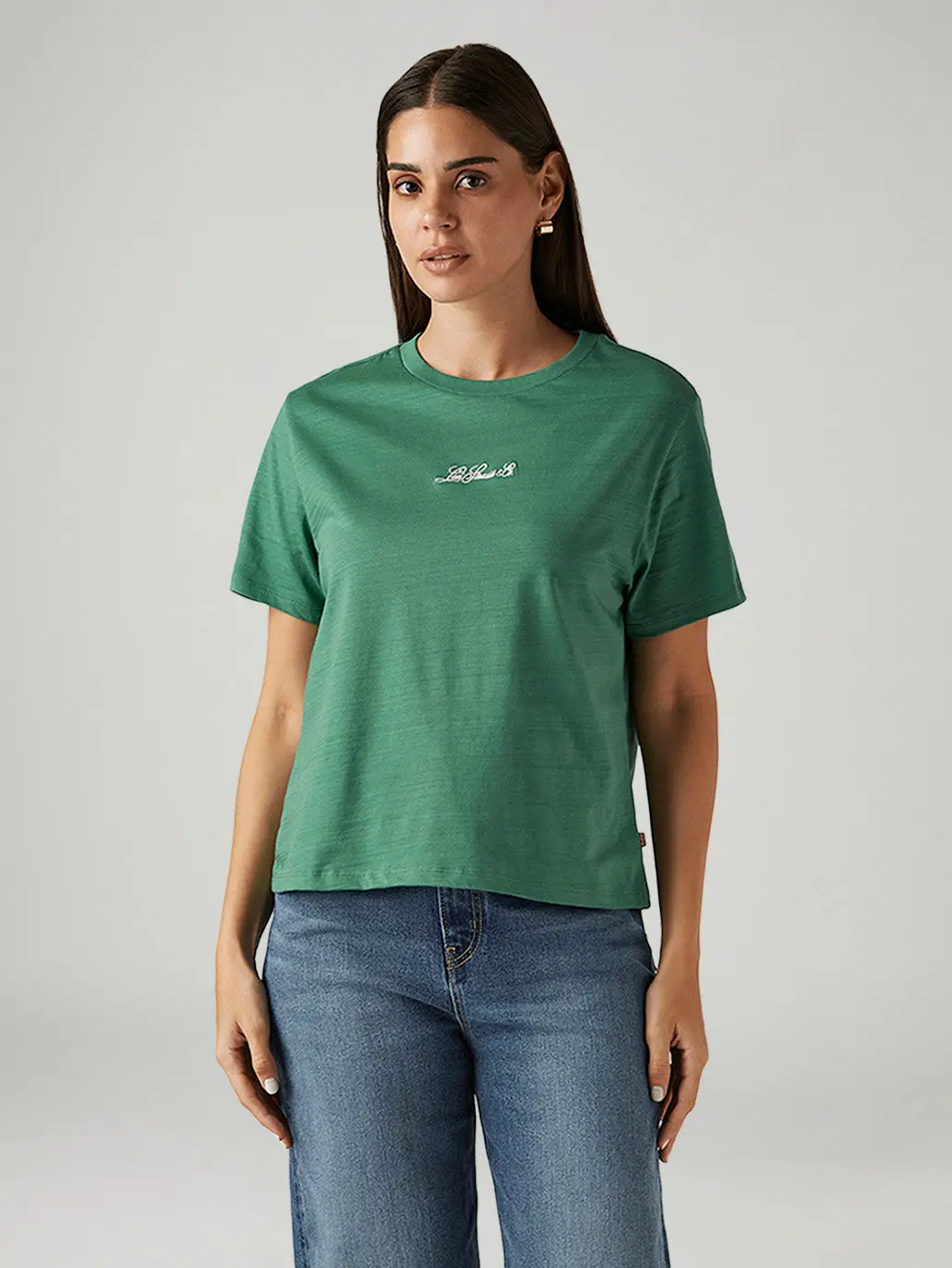 Women's Solid Green Relaxed Fit T-Shirt 1