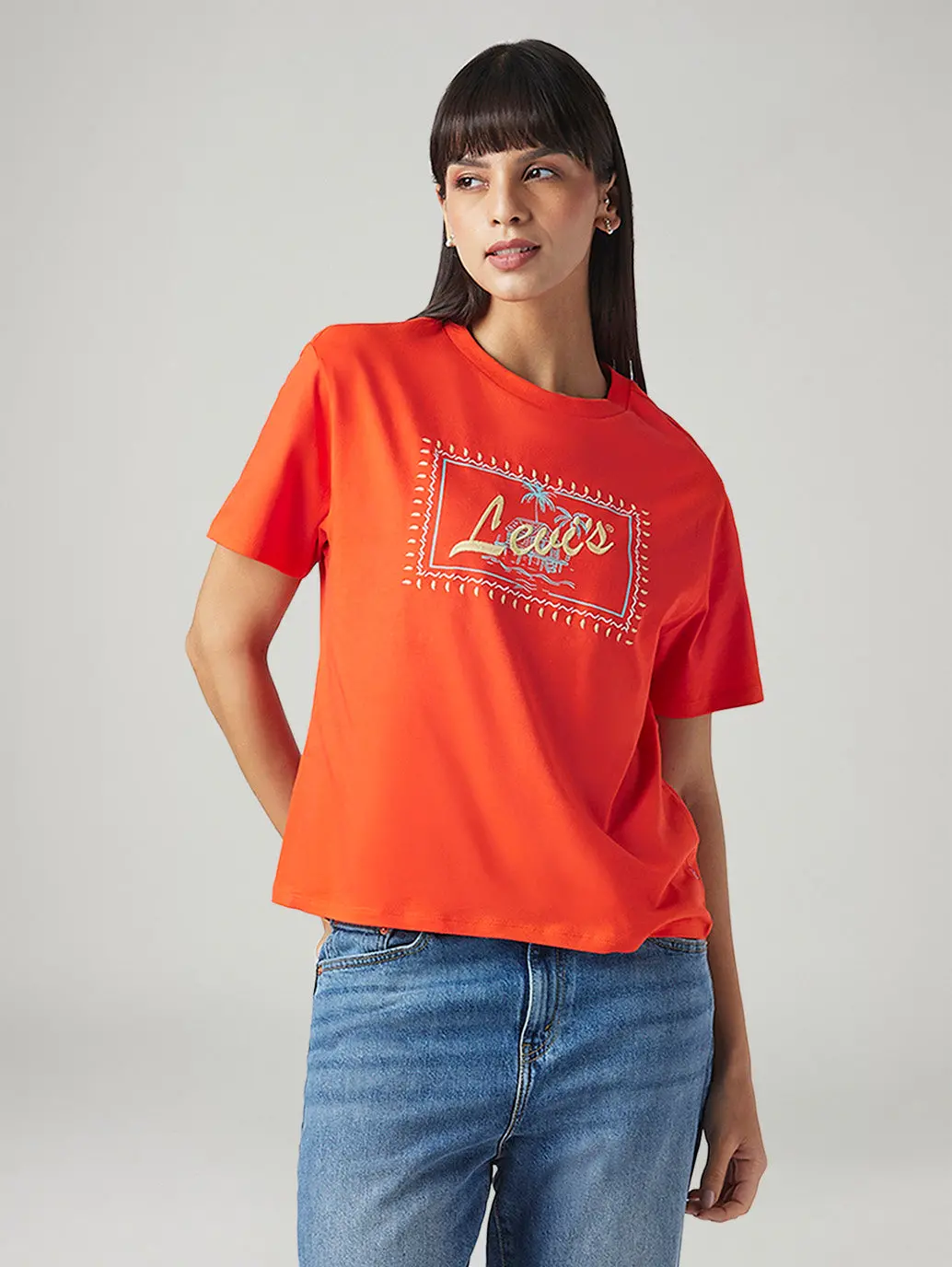Women's Embroidered Relaxed Fit T-Shirt 1