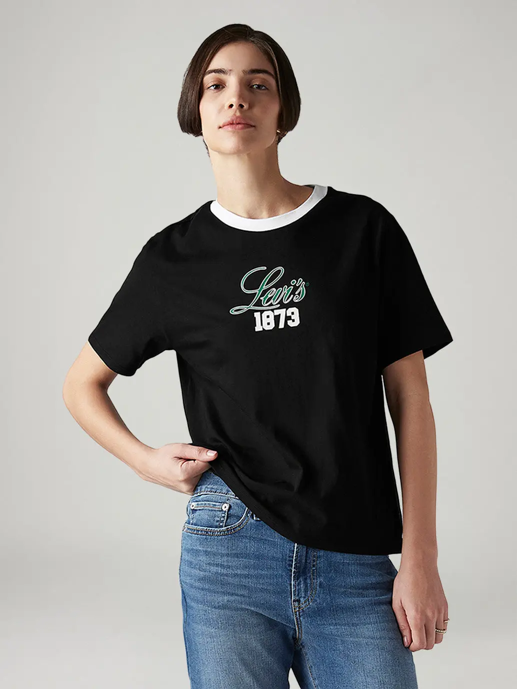 Women's Typography Printed Relaxed Fit T-Shirt 1
