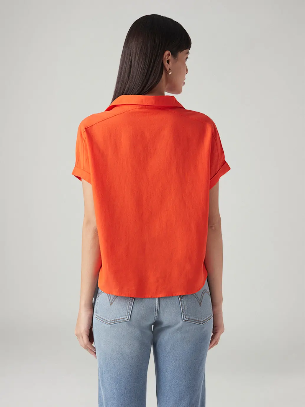 Women's Solid Relaxed Fit Linen Top 3