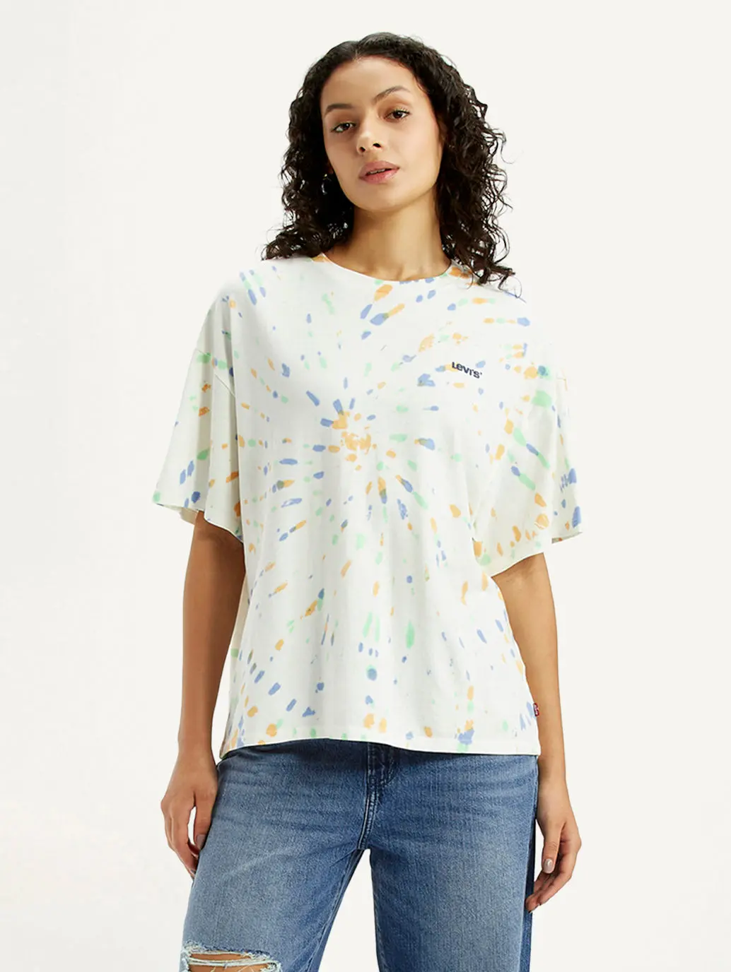 Women's Tie-Dye Multi Color Relaxed Fit T-Shirt 1