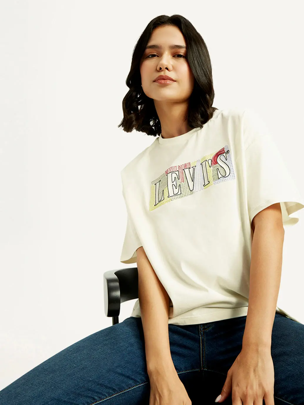 Women's Brand Logo Relaxed Fit T-Shirt 1