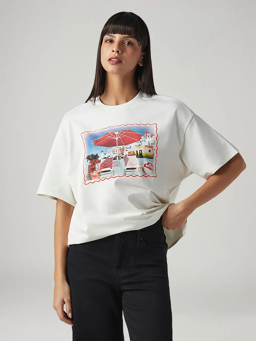 Women's Graphic Print Relaxed Fit Oversized T-Shirt 1