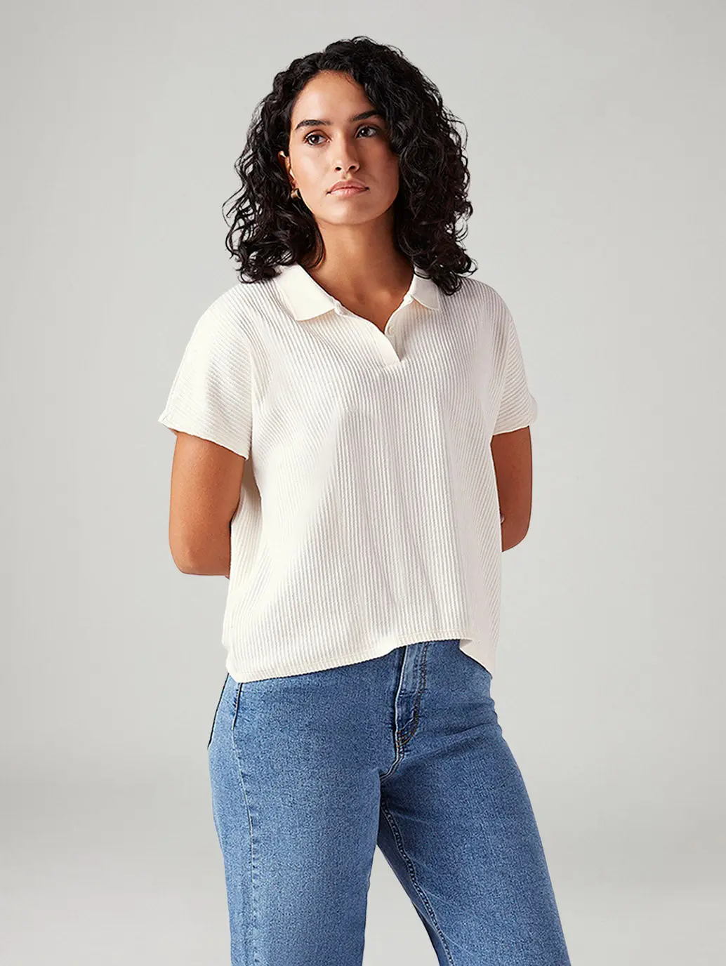 Women's Textured Relaxed Fit T-Shirt 1