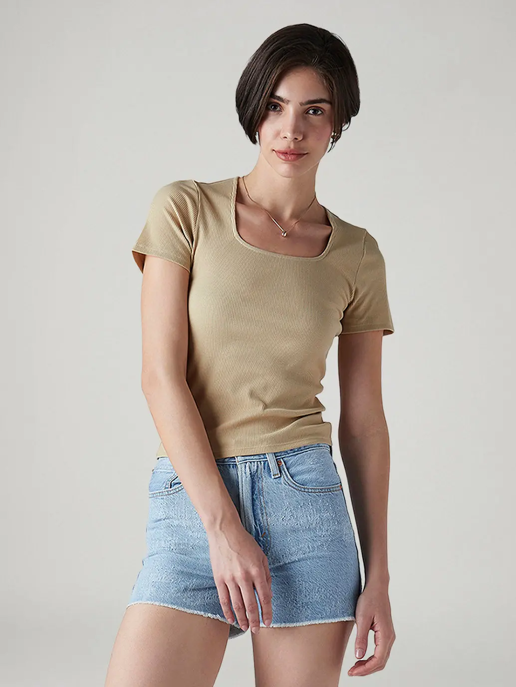 Women's Solid Slim Fit Ribbed Top 1
