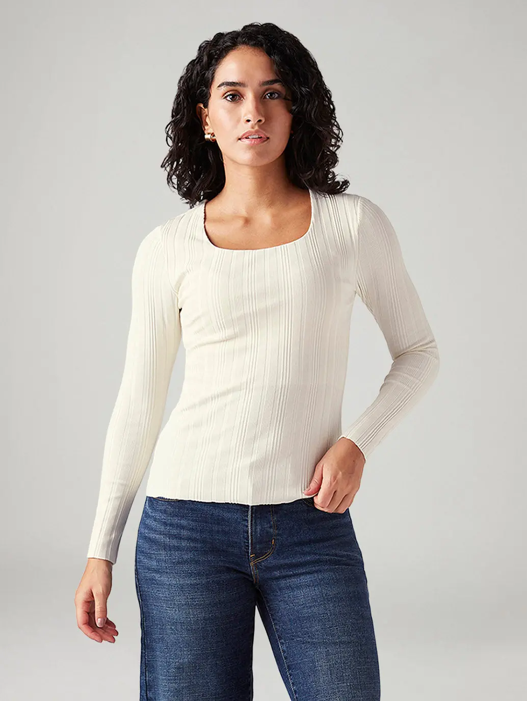 Women's Textured Slim Fit Ribbed Top 2