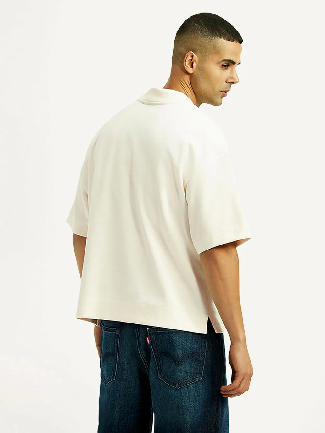 Men's Brand Logo Off White Boxy T-Shirt 2