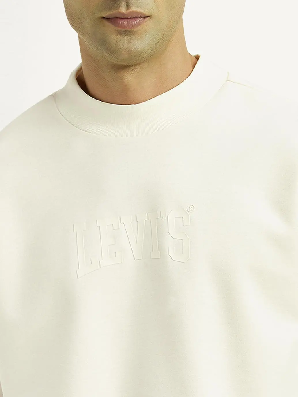 Men's Brand Logo Off White Boxy T-Shirt 4