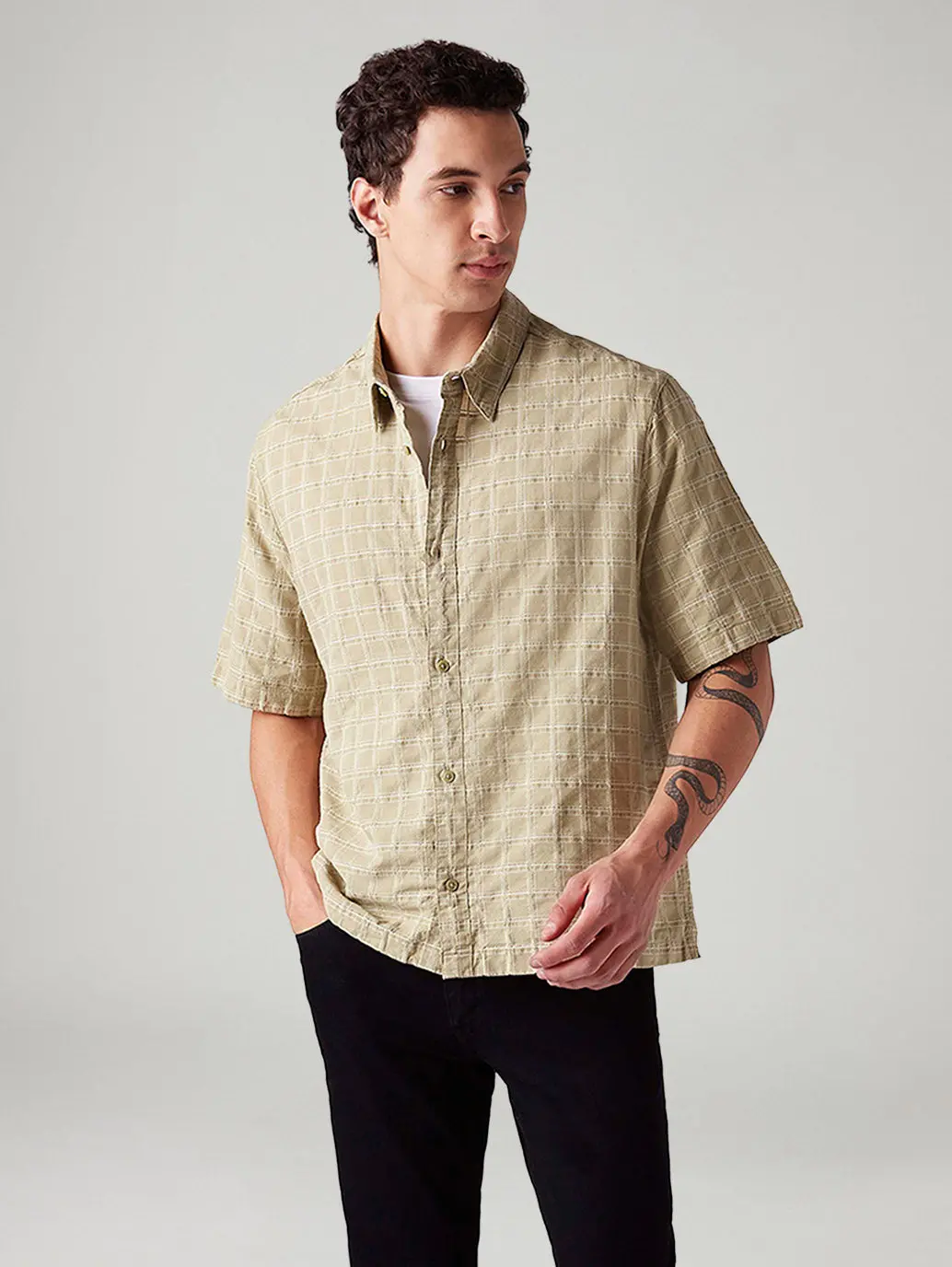 Men's Checkered Boxy Fit Shirt 1
