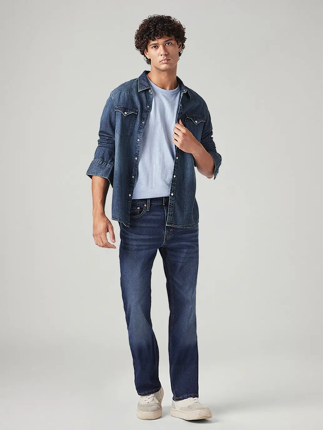 Men's 527 Med Indigo Bootcut Fit Mid Rise Tinted Jeans 1
