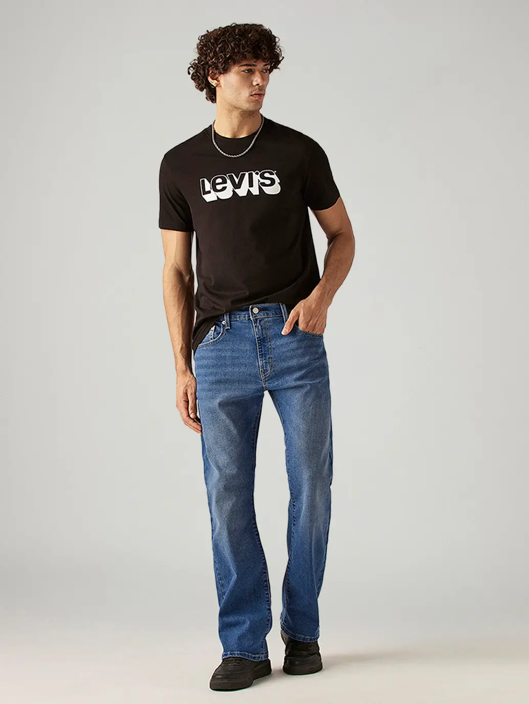 Men's 517 Blue Bootcut Fit Mid Rise Jeans 1