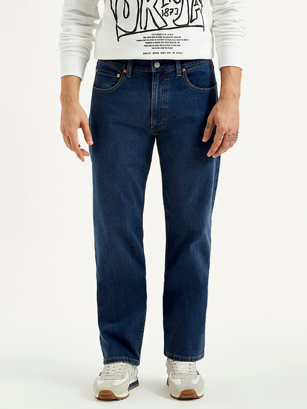Men's 541 Dark Indigo Athletic Tapered Fit Mid Rise Jeans 4