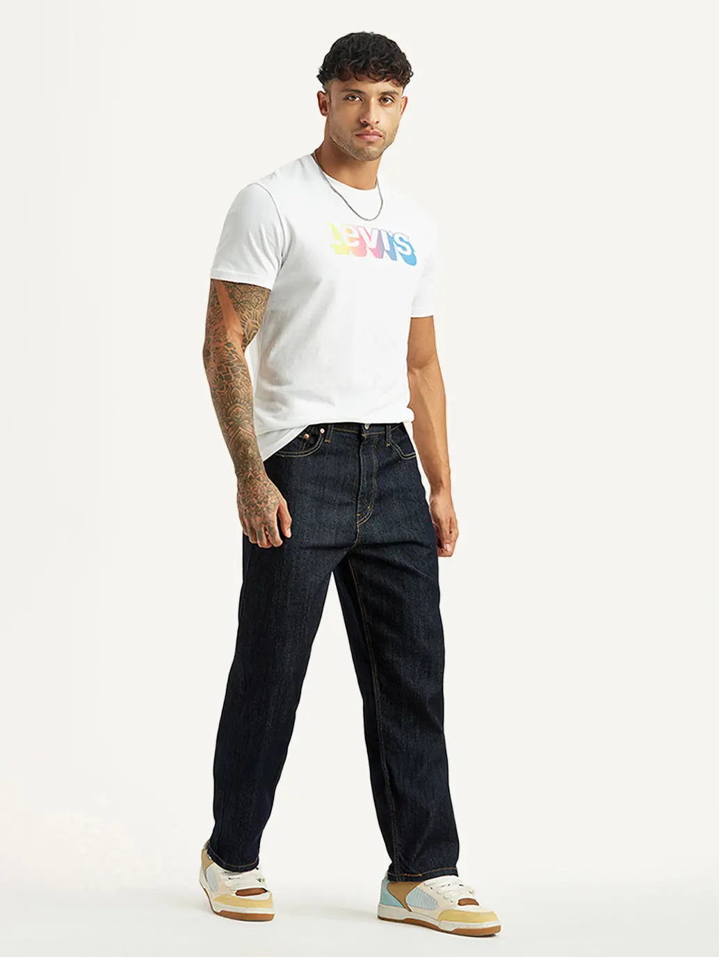 Men's 568 Dark Indigo Loose Fit Mid Rise Jeans 1
