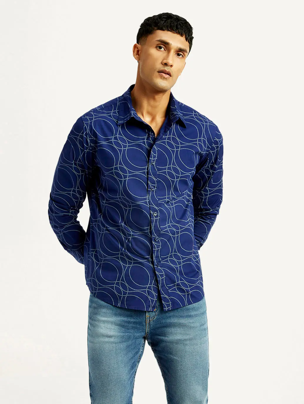 Men's Abstract Print Slim Fit Shirt 1