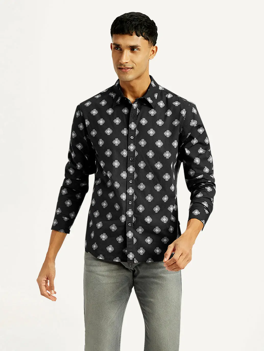 Men's Geometric Print Slim Fit Shirt 1