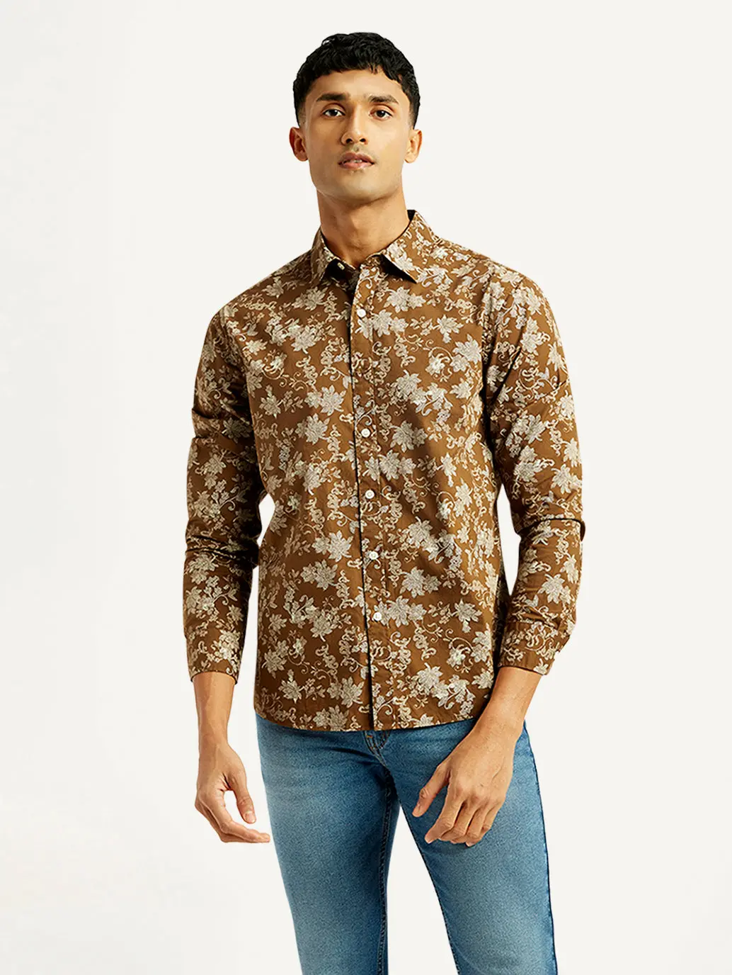 Men's Floral Print Slim Fit Shirt 1