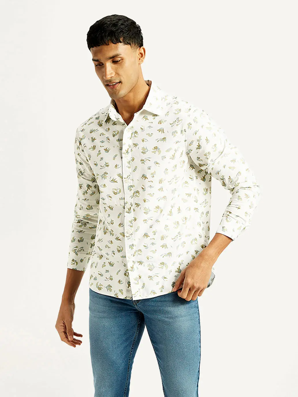 Men's Abstract Print Slim Fit Shirt 1