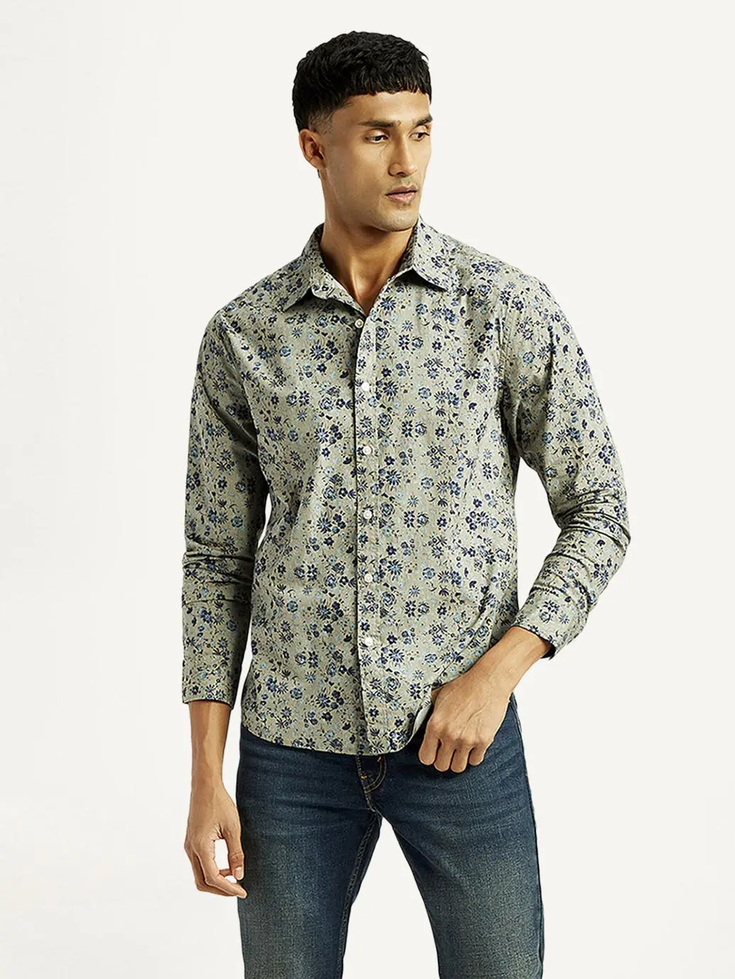 Men's Floral Print Slim Fit Shirt 1