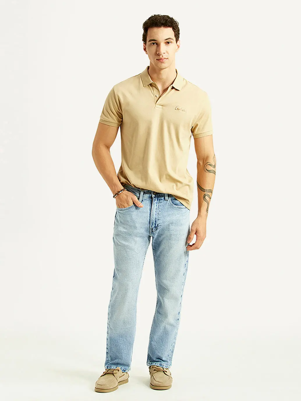 Men's 505 Light Blue Straight Fit Hyper Stretch Jeans 1