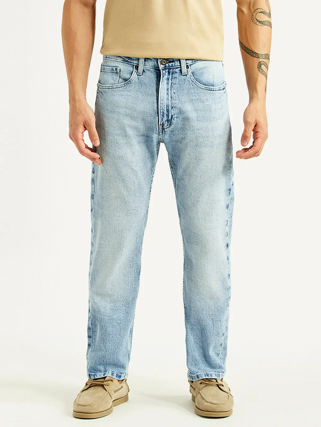 Men's 505 Light Blue Straight Fit Hyper Stretch Jeans 2