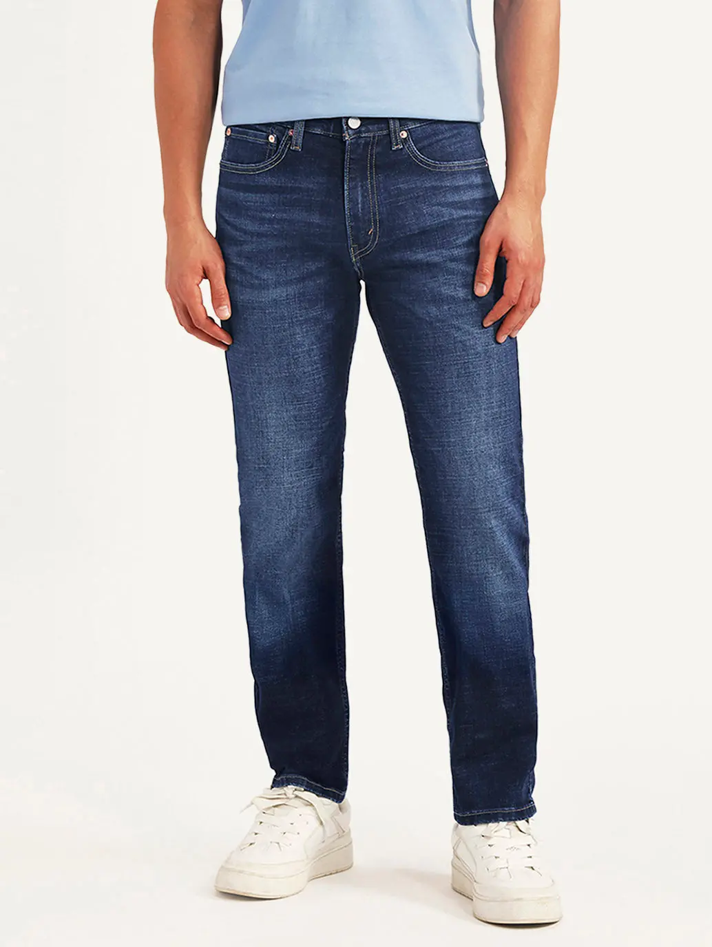 Men's 505 Dark Blue Straight Fit Mid Rise Jeans 3