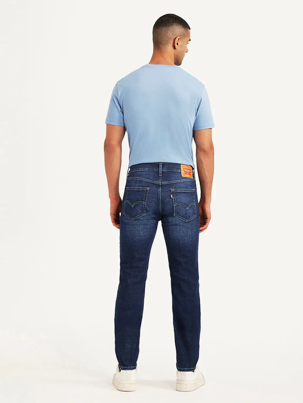 Men's 505 Dark Blue Straight Fit Mid Rise Jeans 5