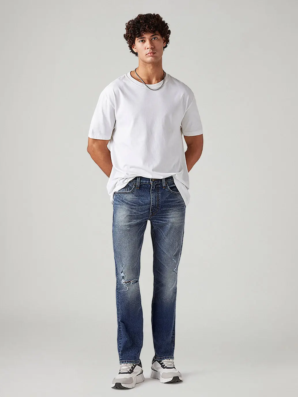 Men's 513 Blue Slim Straight Fit Mid Rise Jeans 1