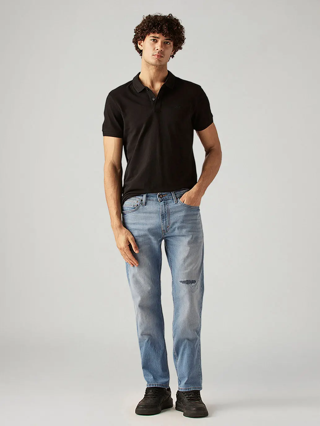 Men's 513 Light Blue Slim Straight Fit Mid Rise Jeans 1